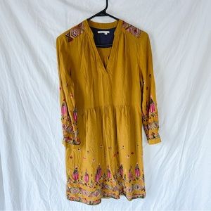 Anthropologie Floreat Embroidered Mini Dress